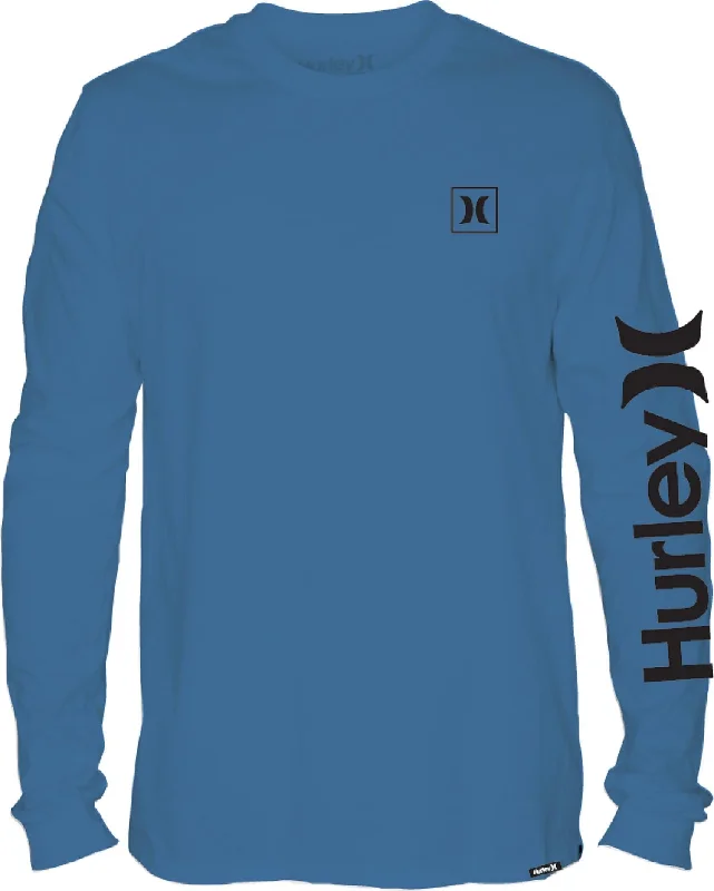 Men's Shirts with Ruffled HemlinesEveryday Washed One And Only Icon L/s T-Shirt In Rift Blue