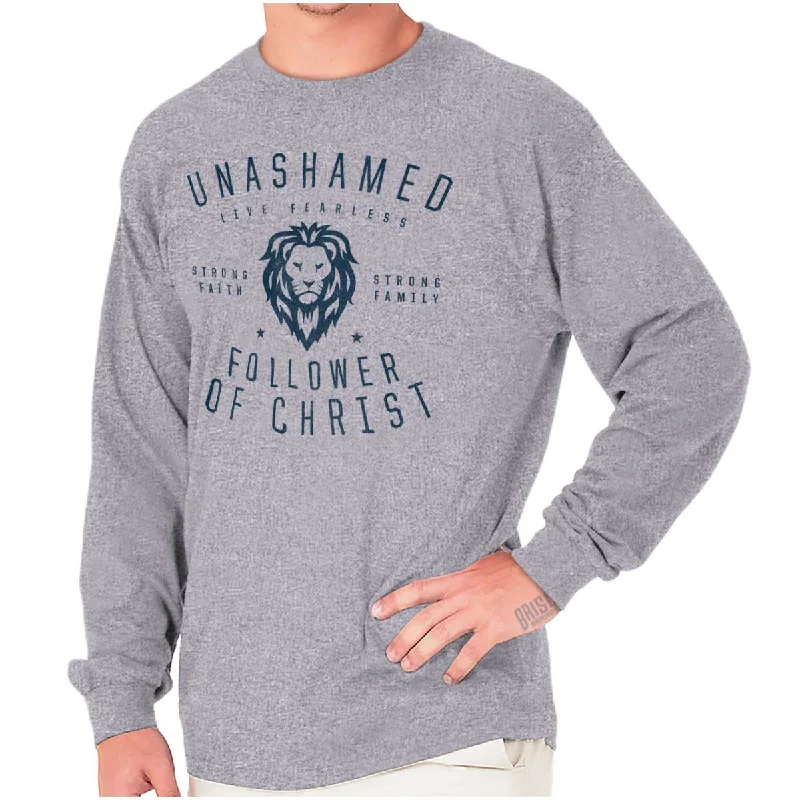 Men's Crew Neck T-Shirts for Everyday WearUnashamed Follower Long Sleeve T Shirt