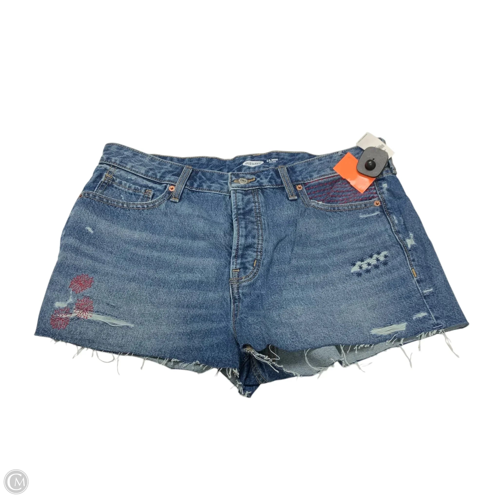 Men's Patterned Pants with ChecksShorts By Old Navy In Blue Denim, Size: 14