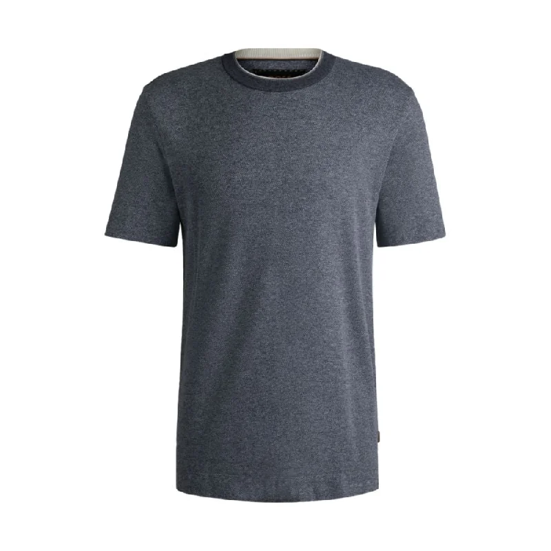 Men's Shirts with Patchwork SleevesRegular-fit T-shirt in cotton and silk