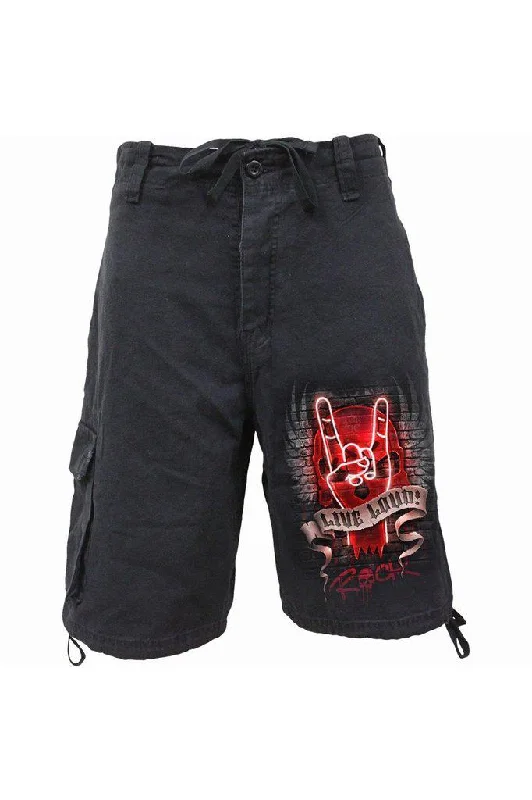Men's Denim Shorts for SummerLive Loud - Vintage Cargo Shorts Black