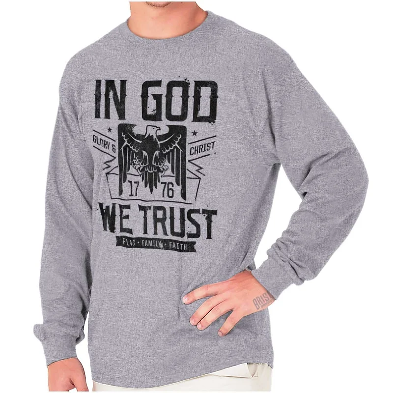 Men's Neutral-Tone Shirts for Versatile StylingIn God We Trust Long Sleeve T Shirt