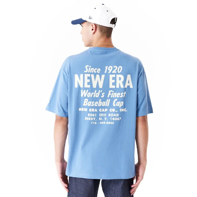 Men's Shirts with Bow TiesNew Era Graphic Blue Oversized T-Shirt