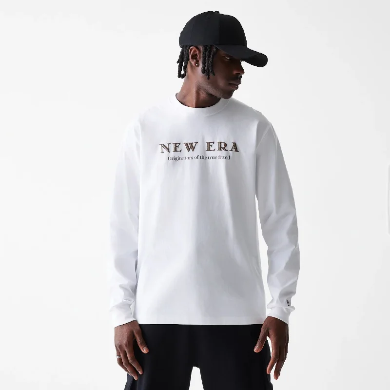 Men's Shirts with Chest PocketsNew Era Basic White Long Sleeve T-Shirt