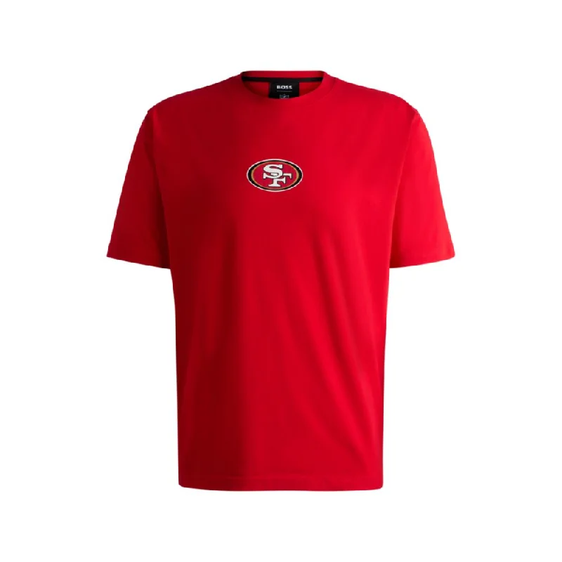 Men's Shirts with Mock NecksBOSS x NFL stretch-cotton T-shirt with special branding