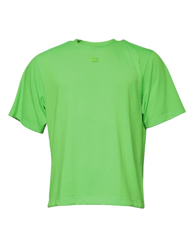 Men's Shirts with Adjustable HemlinesDolce & Gabbana  Logo Polyester Crew Neck Men's T-shirt (Pre-Owned)