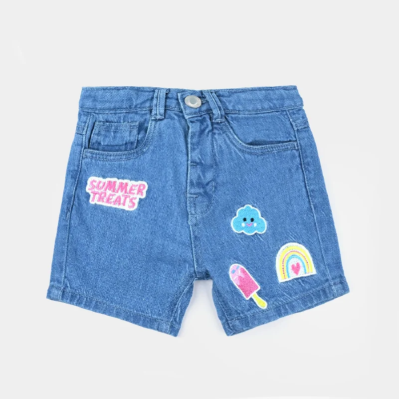 Comfortable Men's JoggersInfant Girls Denim Rigid Short Threats-Light Blue