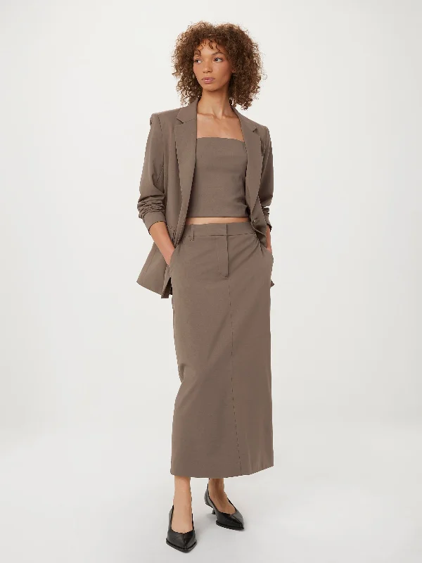 Men's Pants with Hidden PocketsThe Maxi Pencil Skirt in Dark Taupe