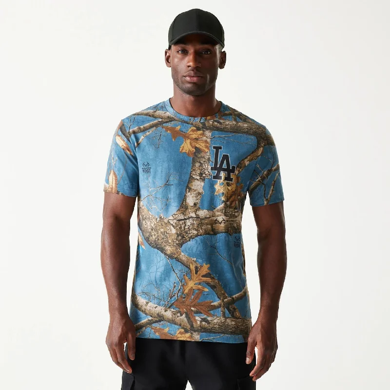 Solid-Colored Men's ShirtsLA Dodgers Realtree Edge Slate Blue T-Shirt