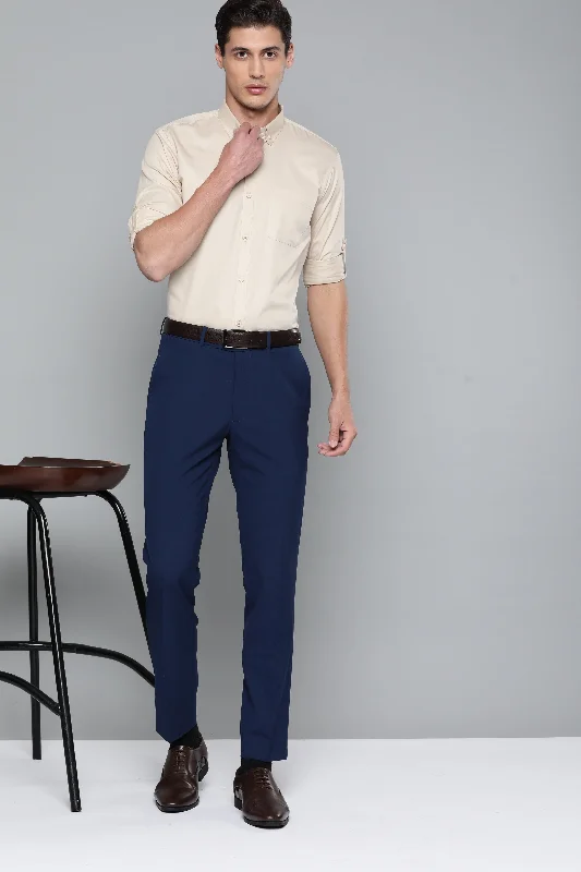 Men's Organic Cotton Shirts for Eco-ConsciousnessMen Beige Smart Slim Fit Bio-Engineered Quick-Dry Odour-Free Formal Shirt