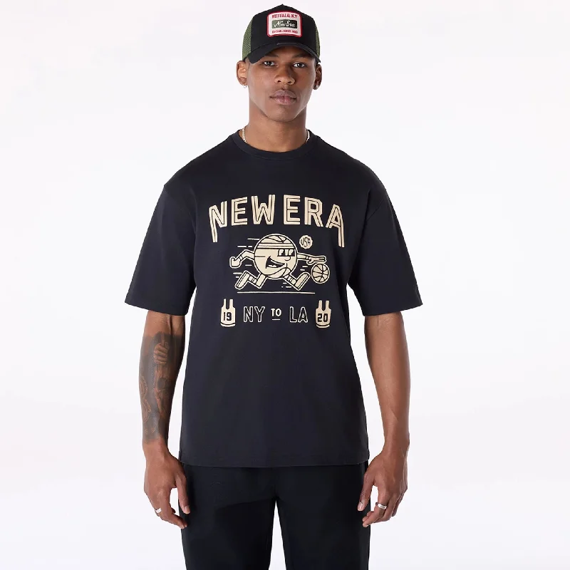 Solid-Colored Men's ShirtsNew Era Basketball Graphic Black T-Shirt