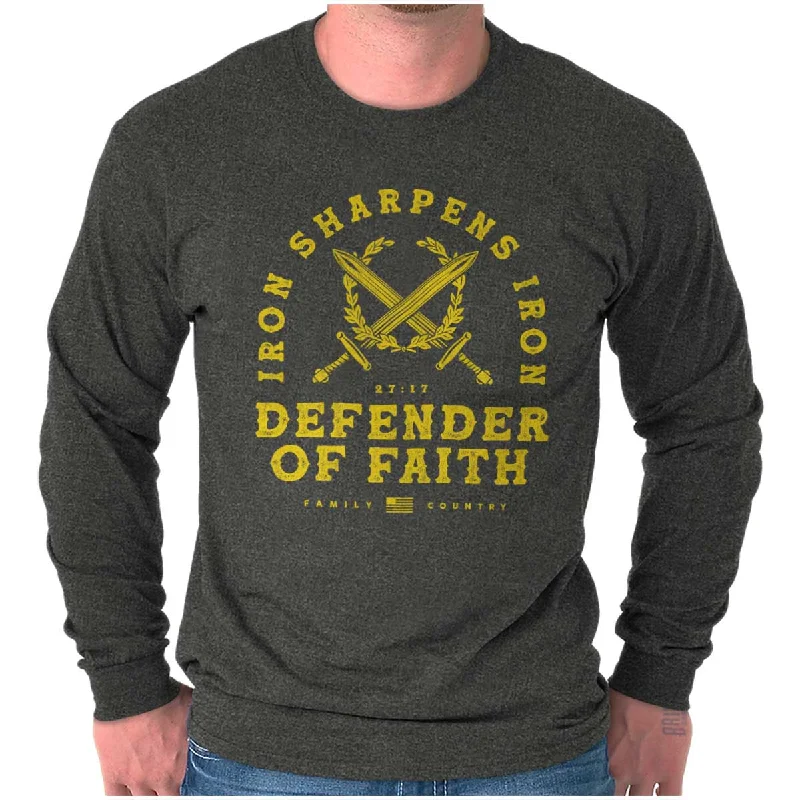 Men's Travel Shirts for Easy PackingIron Sharpens Iron Long Sleeve T Shirt