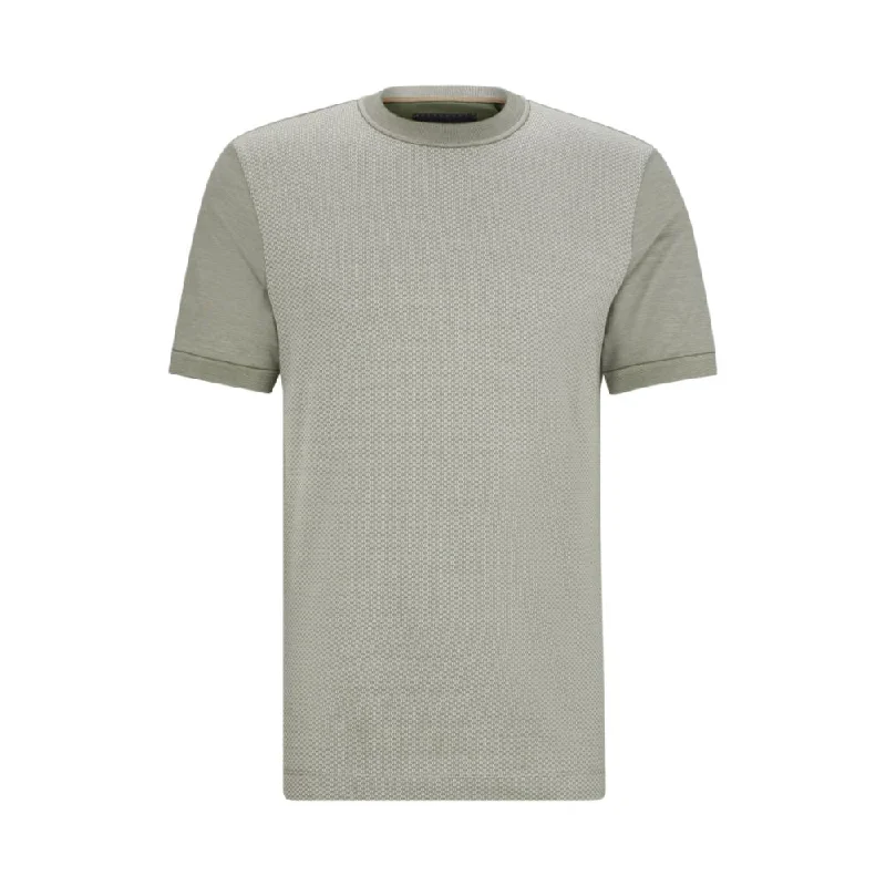 Men's Shirts with Belt AttachmentsCotton-silk regular-fit T-shirt with mixed structures