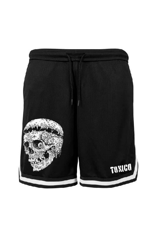 Comfortable Men's JoggersWasteland Skull Mesh Shorts