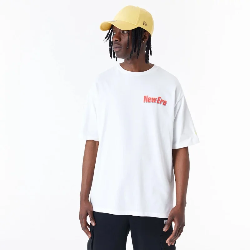 Men's Unique and Designer TopsNew Era Character Graphic White Oversized T-Shirt