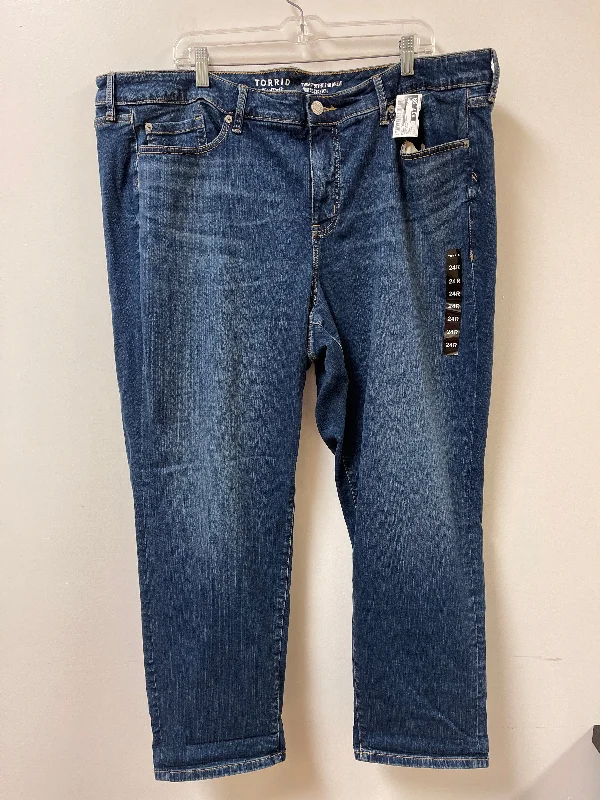 Relaxed Beanie HatsJeans Boyfriend By Torrid In Blue Denim, Size: 24