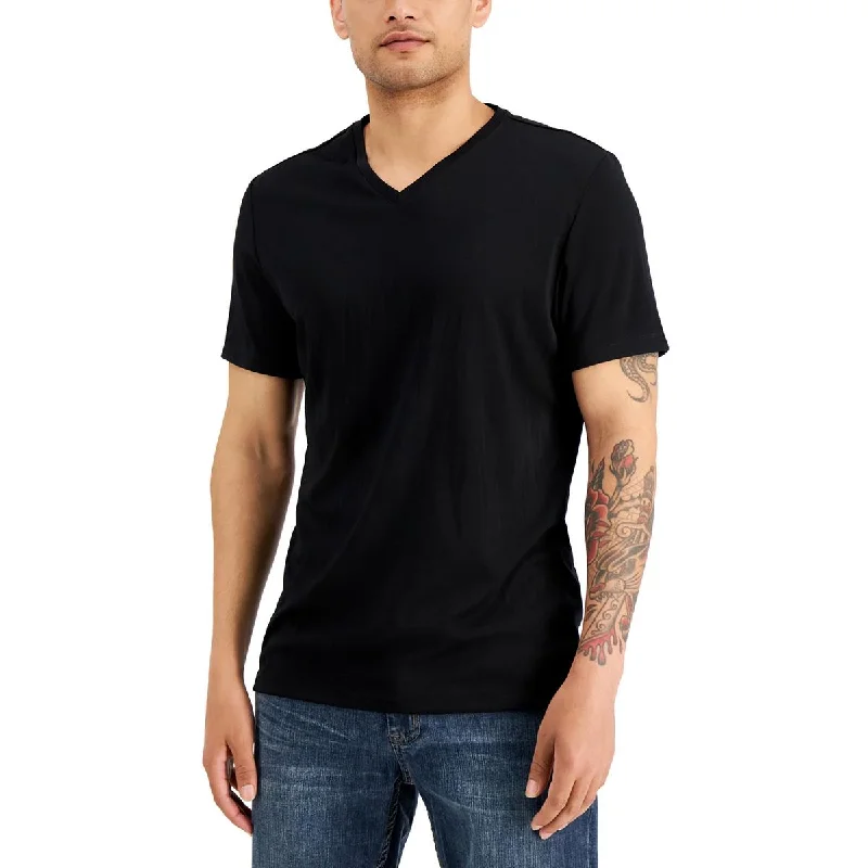 Men's Shirts with Plaid PatternsMens Solid Polyester T-Shirt