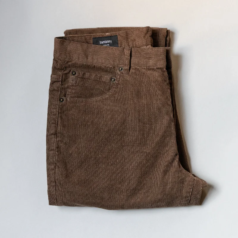 Men's Running Pants for ExerciseStretch Cords - Brown