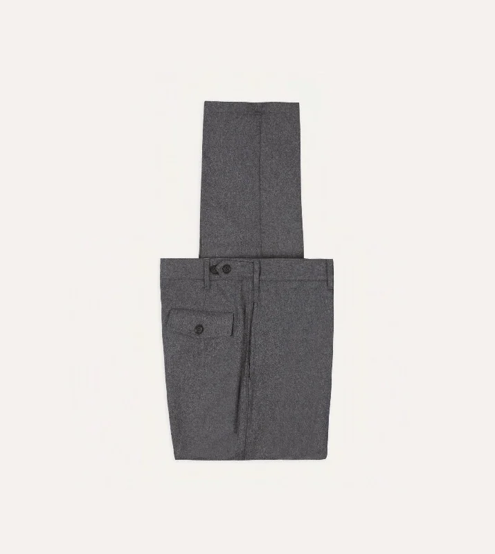 Men's Pants with Flap PocketsGrey Merino Wool Games Trouser