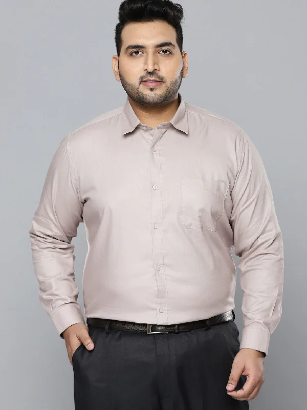 Men's Rugby Shirts for a Sporty LookMen Taupe Smart Slim Fit Opaque Pure Cotton Formal Shirt