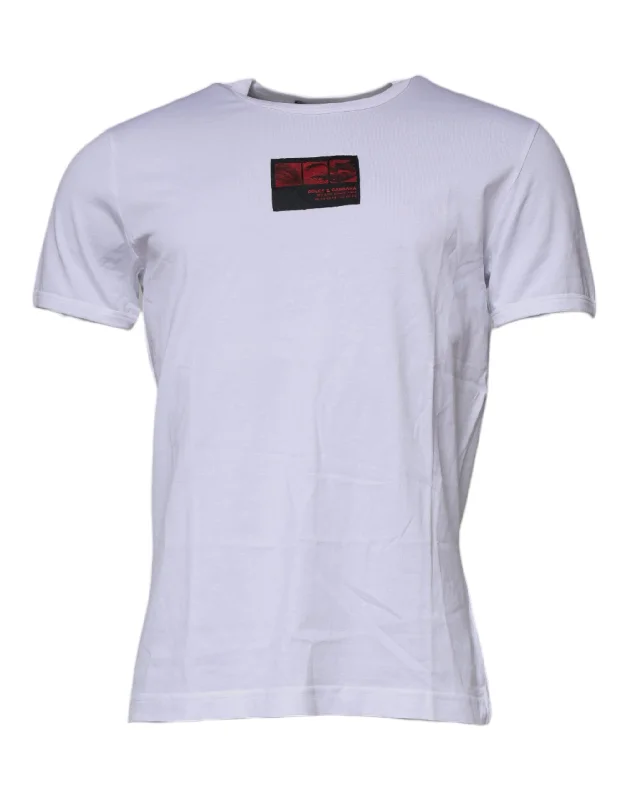 Men's Shirts with French CuffsDolce & Gabbana  Graphic Print Cotton Crew Neck Men's T-shirt