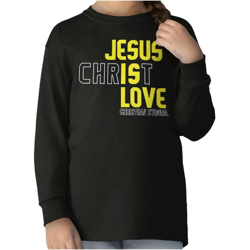 Men's Solid-Colored Shirts for VersatilityJesus Christ is Love Youth Long Sleeve T Shirt