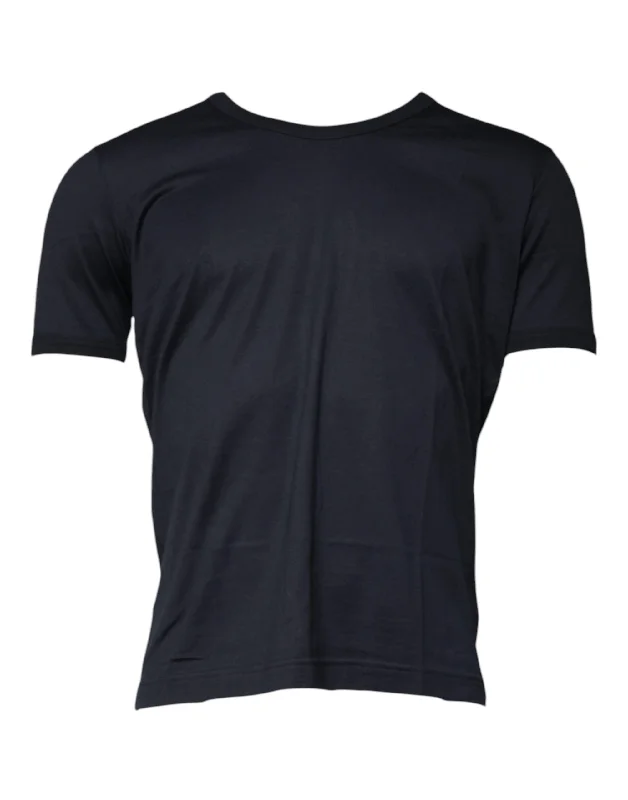 Men's Shirts with Embellished CollarsDolce & Gabbana  Cotton Crew Neck Short Sleeves Men's T-shirt