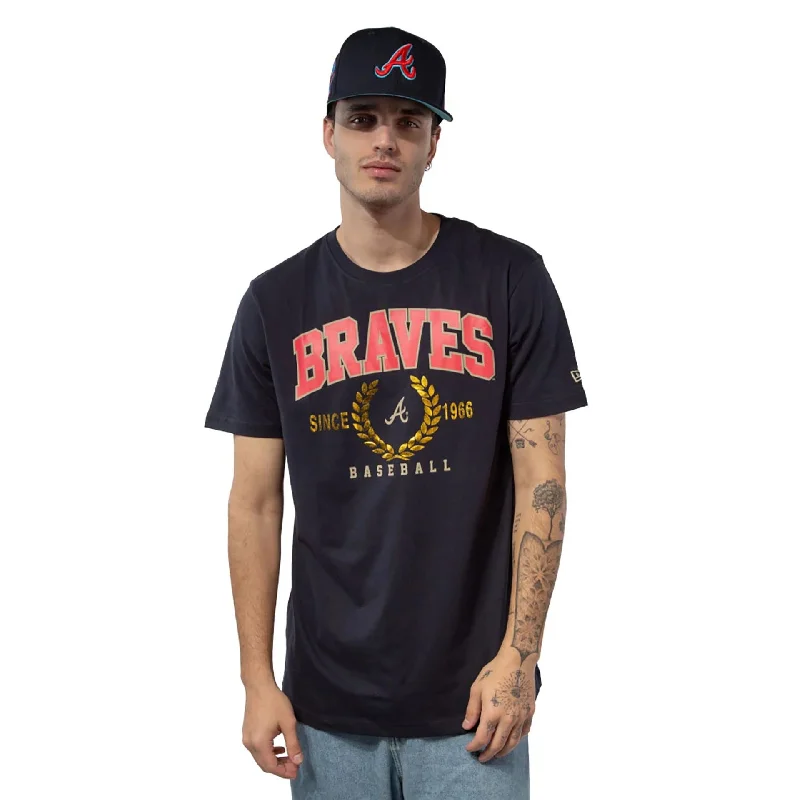 Men's Dressy Shirts for Formal EventsAtlanta Braves Gold Leaf Navy T-Shirt