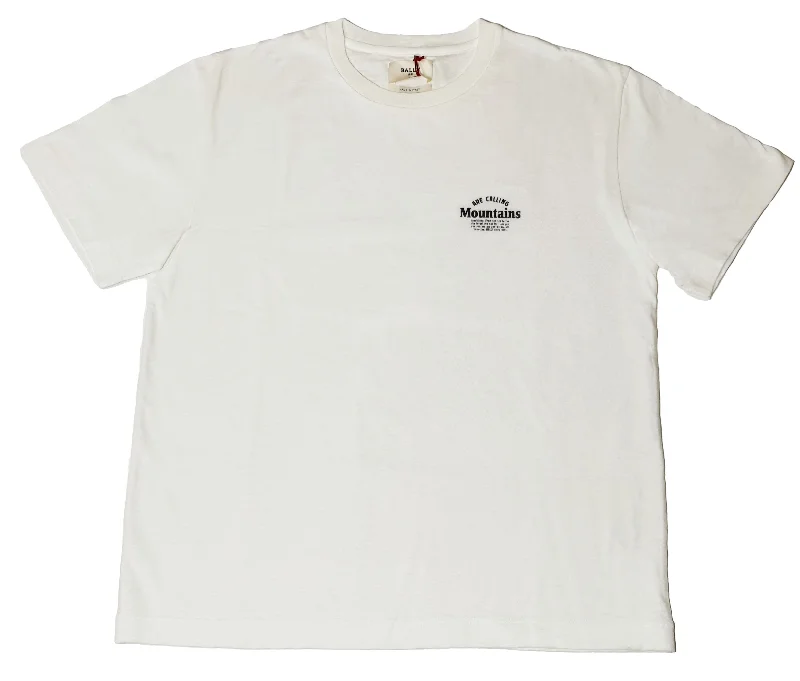 Warm Men's Fleece-Lined TopsBally 6240050 Men's White 100% Cotton Print T-Shirt