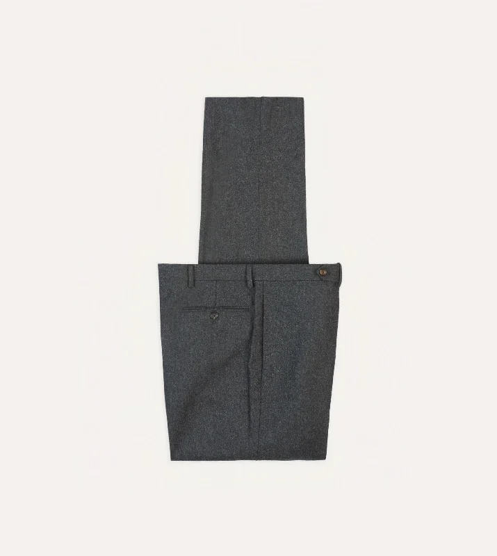 Men's Bike Shorts for CyclingGrey Wool Flannel Flat Front Trouser