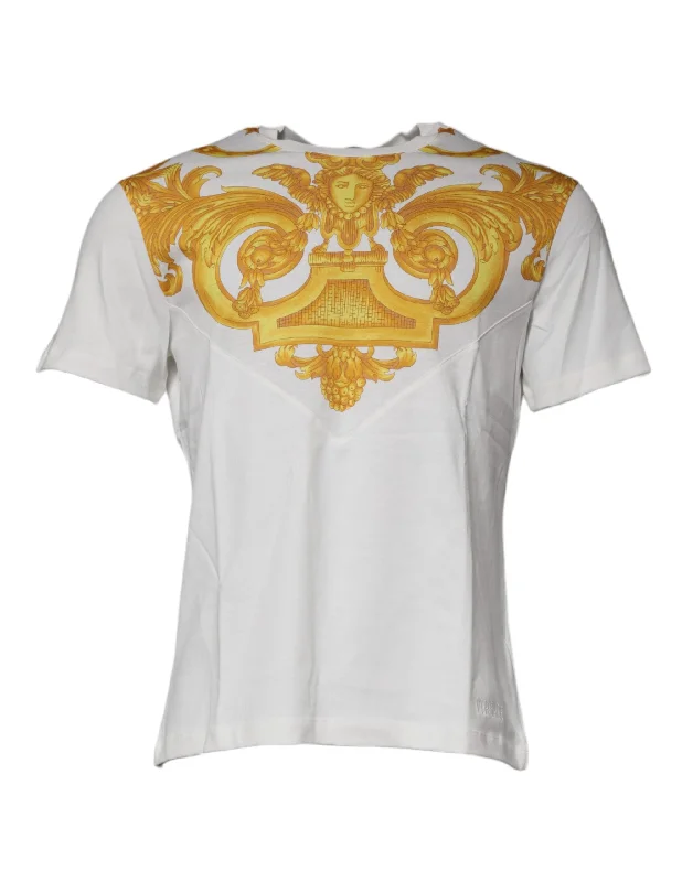Men's Shirts with Hidden PocketsVersace  Medusa Print Cotton Crew Neck Men's T-shirt