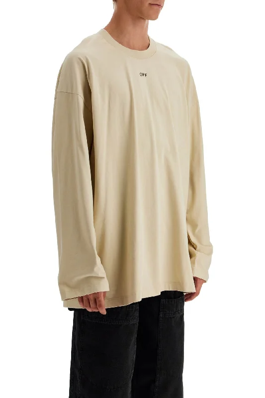 Men's Unique and Designer TopsOff-White Long Sleeve Oversized T-Shirt For