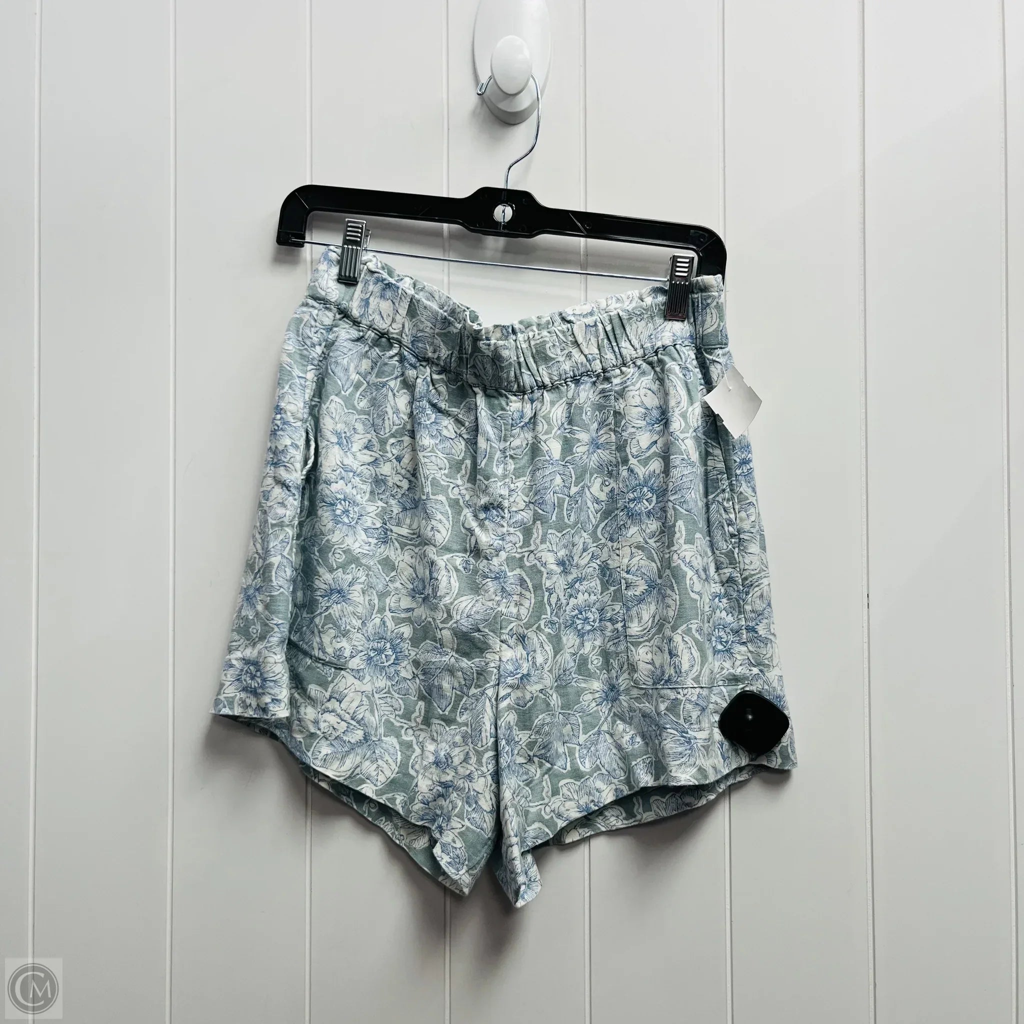 Lightweight Men's Linen PantsShorts By Abercrombie And Fitch In Blue & White, Size: M
