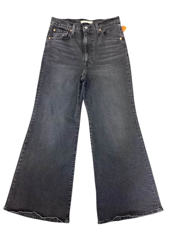 Beach Sun HatsJeans Wide Leg By Levis In Black Denim, Size: 12