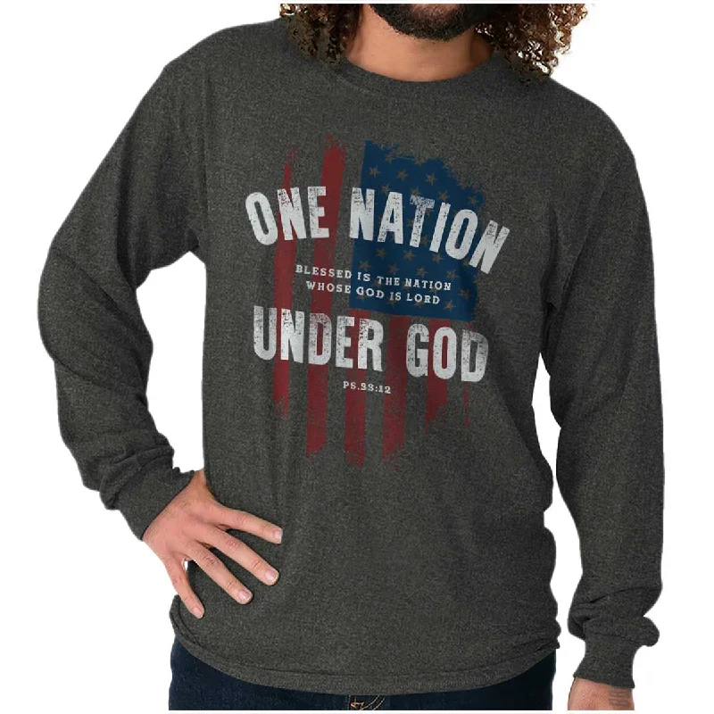 Men's Camping Shirts for Outdoor AdventuresOne Nation Under God Long Sleeve T Shirt