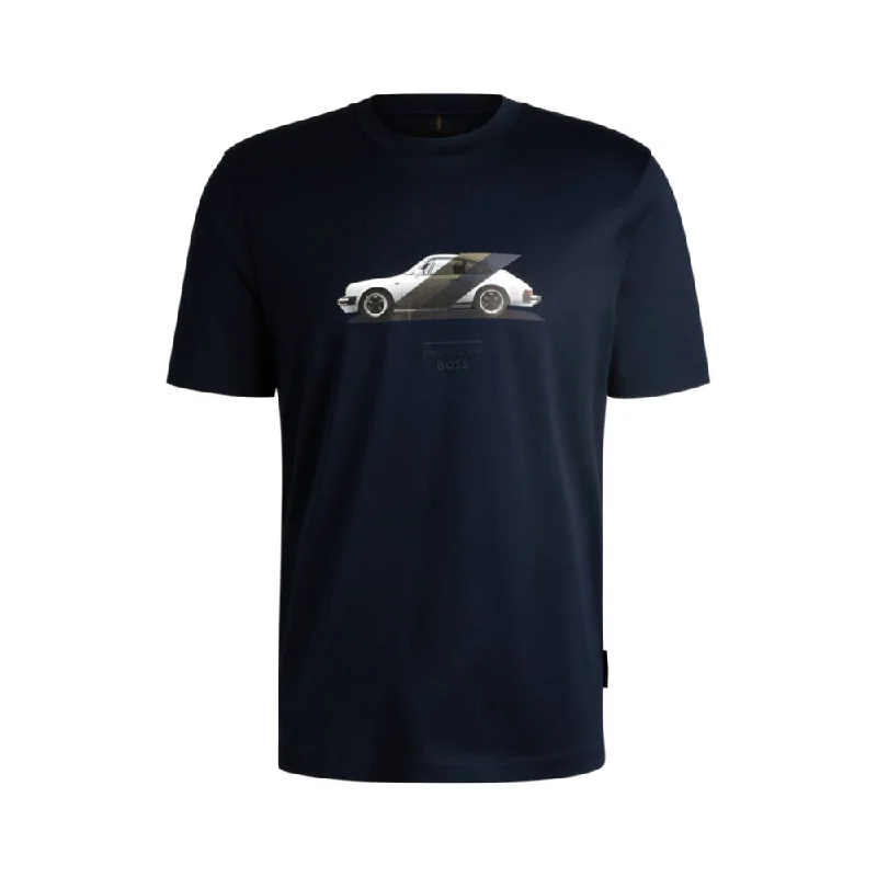 Men's Shirts with Convertible CollarsPorsche x  mercerized-cotton T-shirt with collaborative branding