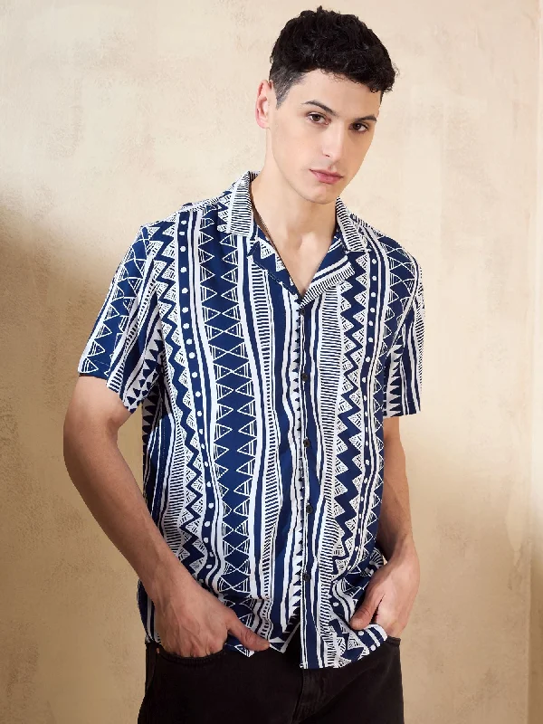Men's Sleeveless Shirts for Summer ComfortNavy Blue Oversized Casual Shirt