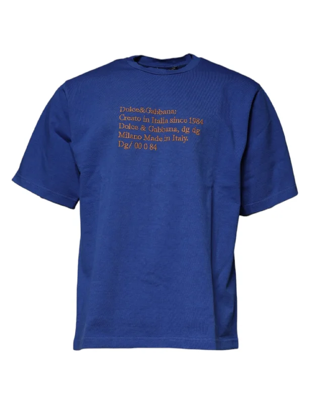 Men's Shirts with Animal PrintsDolce & Gabbana  Graphic Print Cotton Crew Neck Men's T-shirt
