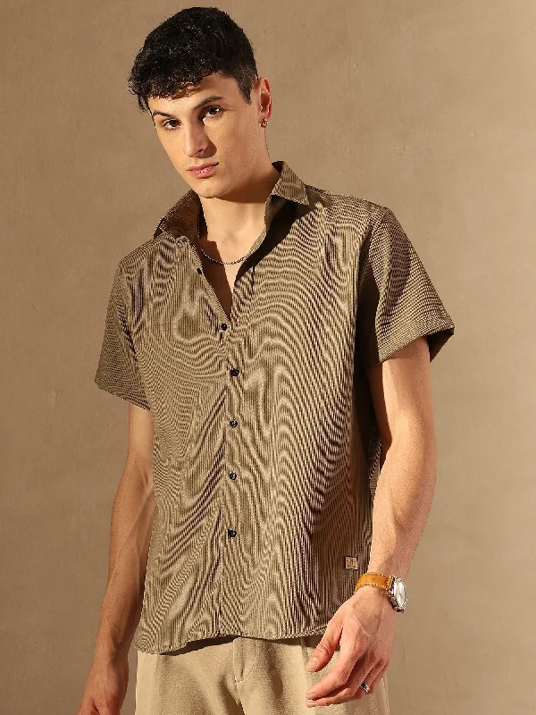 Men's Pattern-Play Shirts for a Fun TwistPopcorn Textured Oversized Shirt