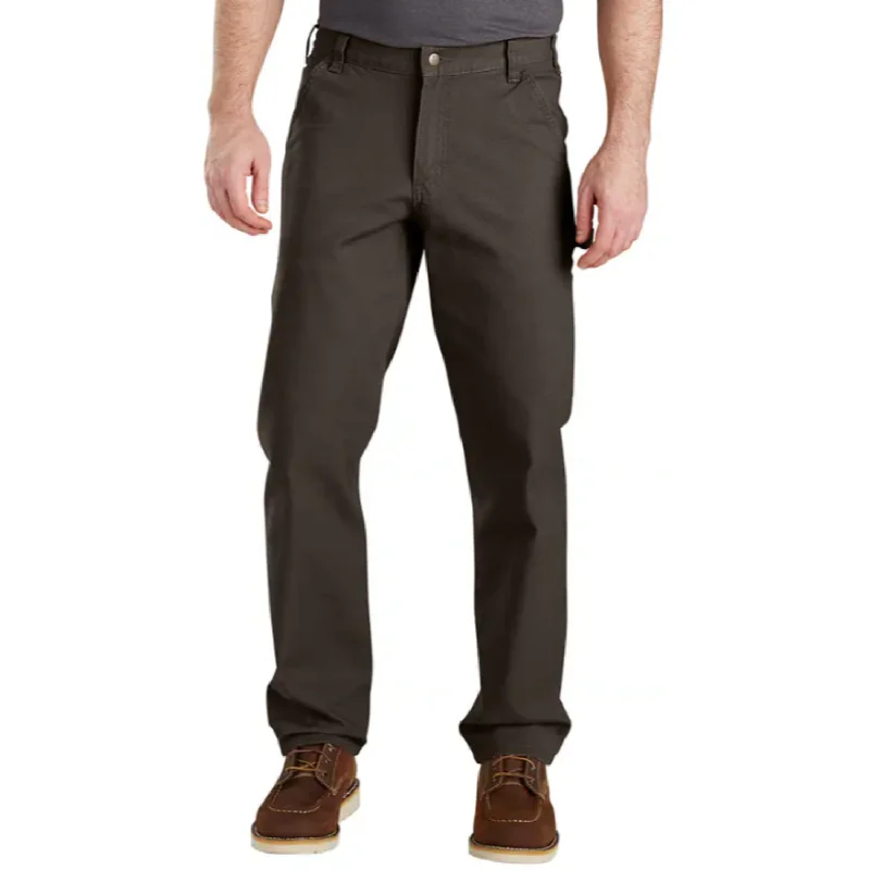 Men's Pants with Faux Leather PatchesCarhartt Men's Rugged Flex® Relaxed Fit Duck Dungaree