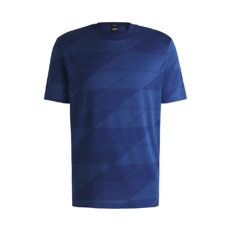 Men's Shirts with Wingtip CollarsMercerized-cotton T-shirt with two-tone jacquard