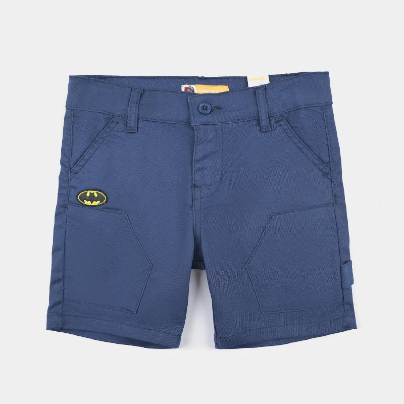 Men's Pants with Hidden ButtonsBoys Cotton Twill Cotton Short-Navy Blue