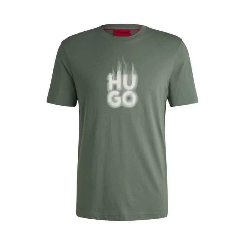 Men's Shirts with Surplice HemlinesCotton-jersey T-shirt with stacked smoke logo