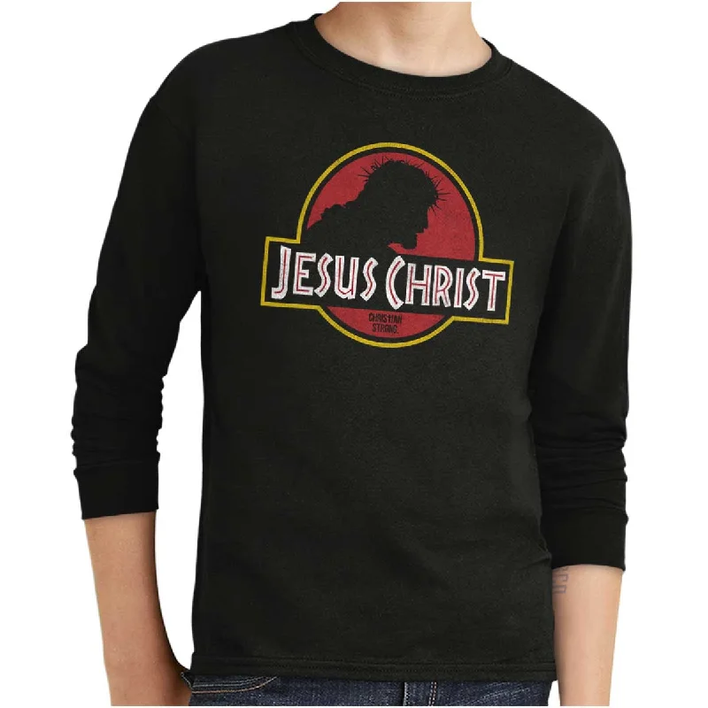 Men's Camouflage Shirts for an Outdoor AppealJesus Jurassic Christ Youth Long Sleeve T Shirt