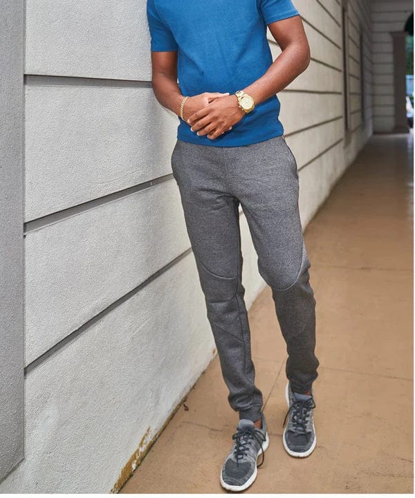 Men's Pants with Flat-Front Designs'F-105' SLIM Short Men's Jogger Pant, Fleece - 3 Colors: - FINAL SALE