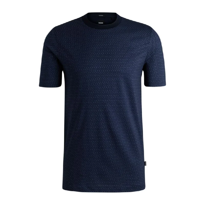 Men's Shirts with Spread CollarsMercerized-cotton T-shirt with two-tone monogram print