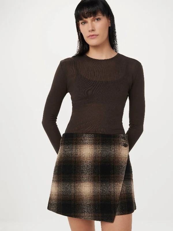 Classic Men's JeansThe Mini Wrap Skirt in Dark Chocolate