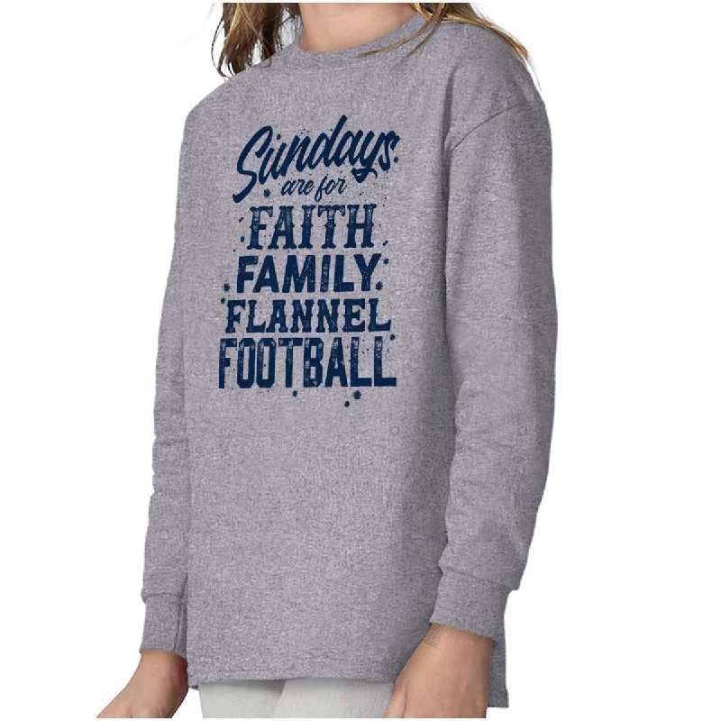 Men's Cowboy Shirts for Western StyleFaith Family Football Youth Long Sleeve T Shirt
