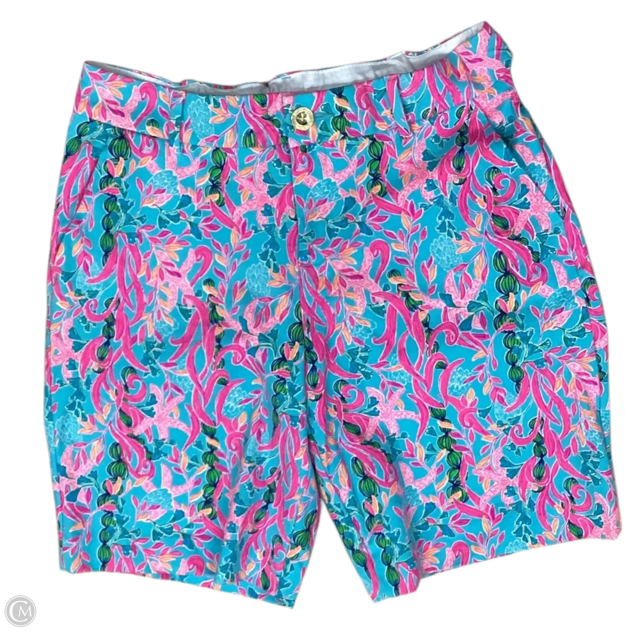 Men's Zippered Pants for SecurityShorts Designer By Lilly Pulitzer In Blue & Pink, Size: 8
