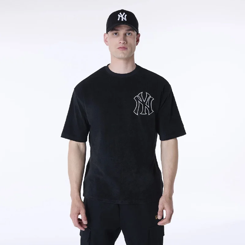 Men's Shirts with Wrinkle-Resistant FabricNew York Yankees MLB Towelling Black Oversized T-Shirt